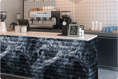MCM Flexible Stone Panel – Dark Marble Blue 3D Fluted
