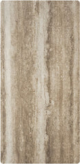 Earthy Stratum travertine flexible stone panel – Moka Walnut variant, vertical panel close-up showing warm grey-brown earthy stratum texture with natural vertical grain detail