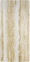 Earthy Stratum travertine flexible stone panel – Tuscan Gold variant, vertical panel showing warm cream-gold surface with natural vertical flowing grain and fine earthy porous texture