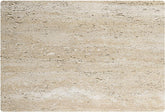 Wabi-Sabi beige travertine flexible stone panel – natural horizontal grain texture, flat lay close-up