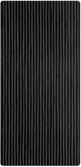 3D Convex Ribbed Surface MCM flexible stone panel – Ribbed Surface Black colourway full panel view showing pure black surface with dense parallel vertical round-arc convex ribs with scattered air-hole pitting across the full panel
