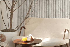 MCM Flexible Stone Panel – Shangri-La White 3D Fluted Marble
