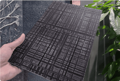 MCM Gilded Wall Panel – Crosshatch Grid Metallic Charcoal